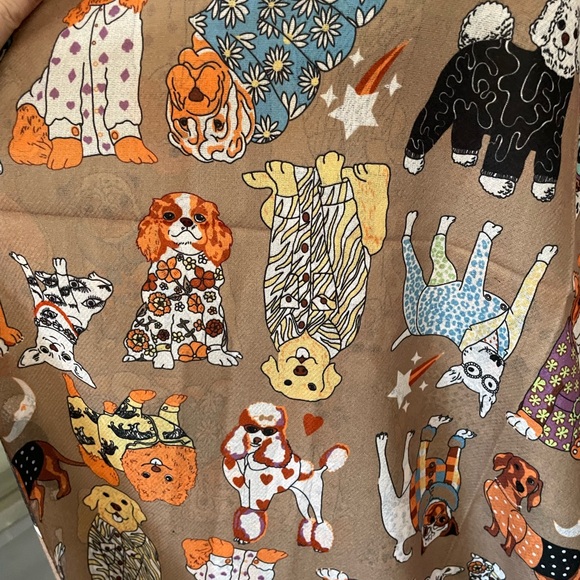 Dogs Wearing Clothes Print Scarf - Picture 7 of 7